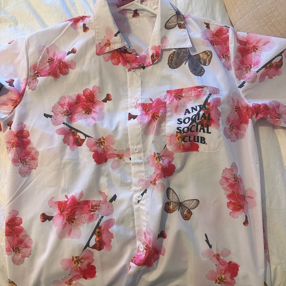 Anti Social Social Club Pink Floral Men's Shirt
